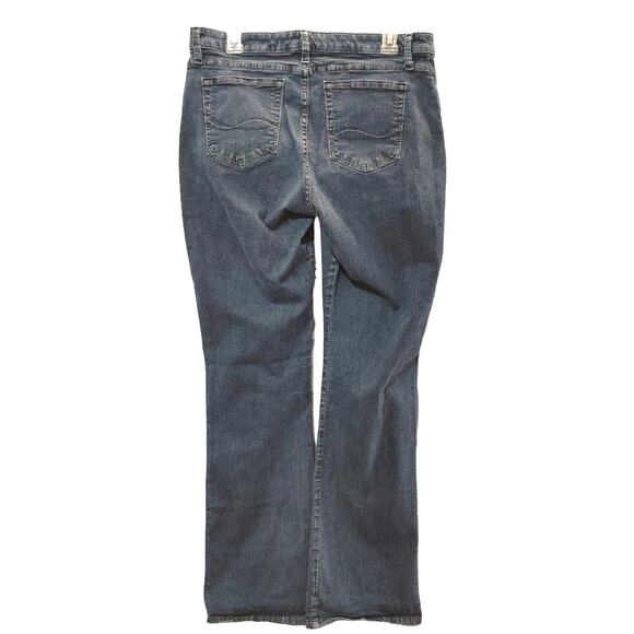 Lee Slender Secret Bootcut Jeans Low Waist Dark Wash Blue Denim Womens Size 14 - Picture 2 of 8